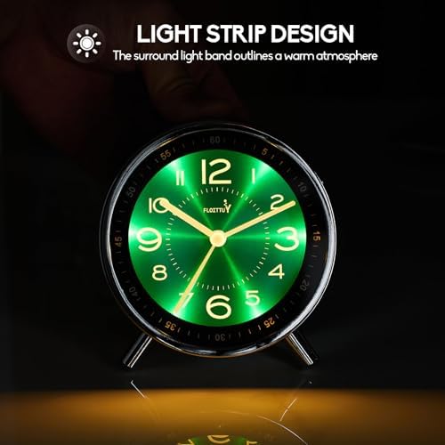 Super Silent Metal Alarm Clock with Night Light and Retro Design