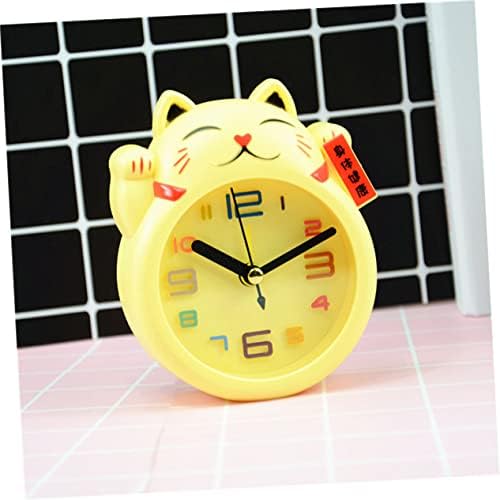 Wakauto Cute Cat Alarm Clock for Kids Silent No Ticking Battery