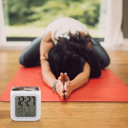 Cute Cat Digital Alarm Clock with LED Display