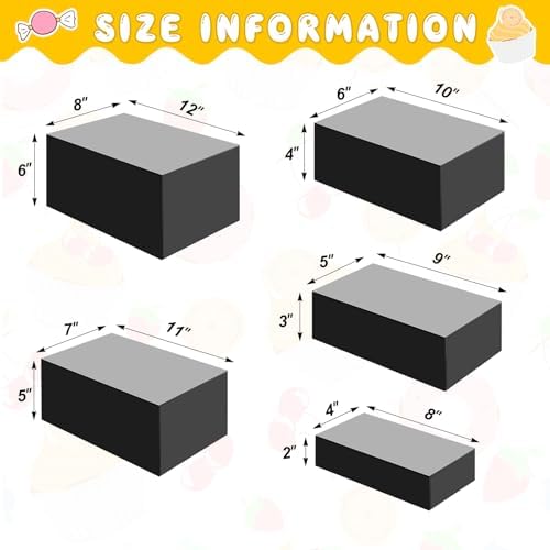 Sintuff 5 Pcs Acrylic Risers Display Stands Black