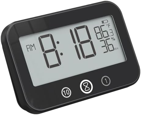 Moynagh Countdown Timer Bathroom Clock with Temperature Display