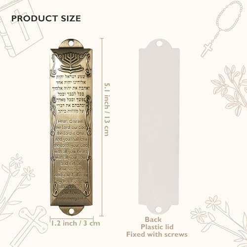 CAMATET Mezuzah with Scroll 2 Sets Antique Gold Silver