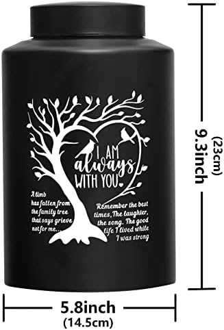 XIIGRA Decorative Urn for Human Ashes Tree Black