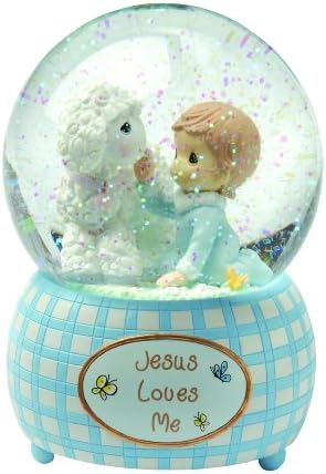 Precious Moments Jesus Loves Me Boy Resin Snow Globe