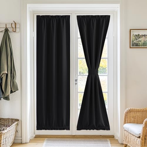 RYB HOME Blackout Curtain Panel for French Door 26x72