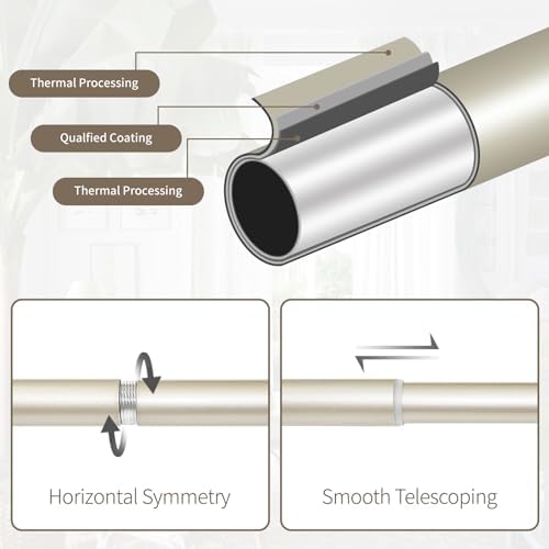 Champagne Gold Curtain Rod for Windows 28-48 Inches