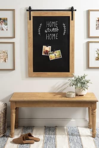 Kate and Laurel Samuels Wood Framed Chalkboard 24x36 Rustic Brown Magnetic