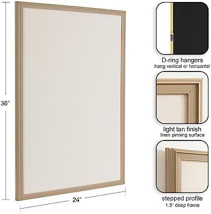 Kate and Laurel Oakhurst Linen Fabric Pinboard 24x36