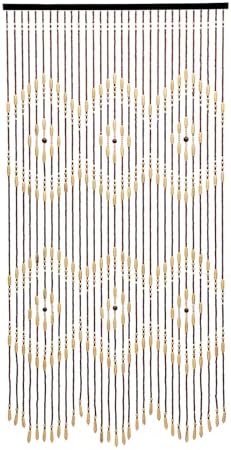 Natural Wooden Door Beaded Curtain with 31 Strands