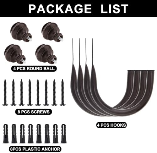 Curtain Holdbacks 4 Pack Wall Mounted Tiebacks Brown
