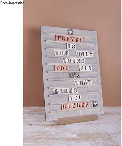 Rayher Wooden Memo Board 30x42cm Natural with 96 Letters Numbers Symbols