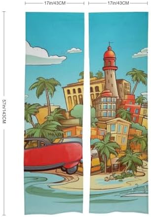 Island of Cuba Door Curtain Panel 17x57 Inch Divider