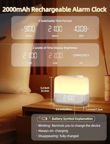 MeesMeek Sunrise Alarm Clock with RGB Light and Dual Alarms