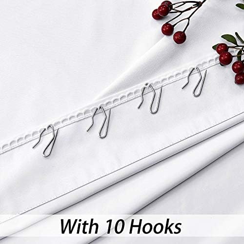 White Full Blackout Curtain Liner Panel Rod Pocket for Bedroom