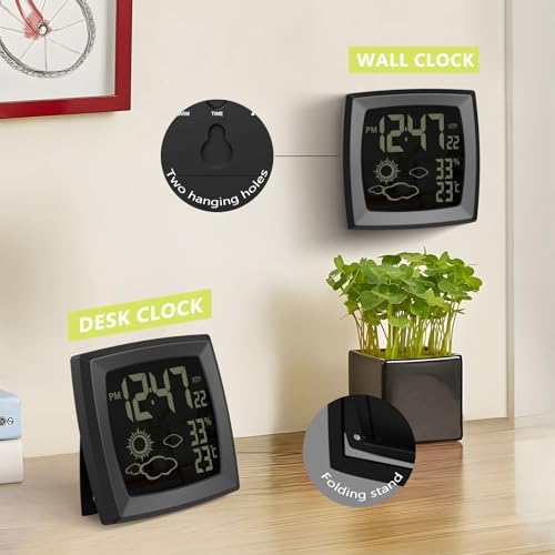 VOILEIPAGI Auto Backlight Digital Alarm Clock with Temperature Humidity