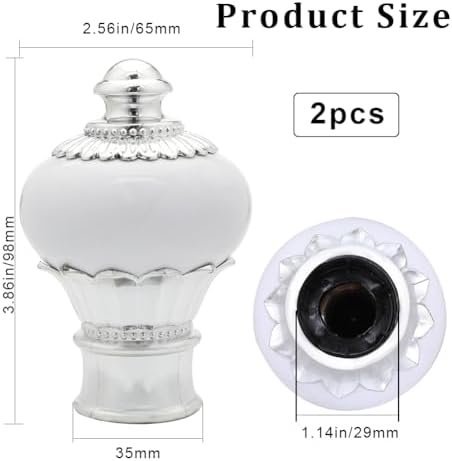 GORGECRAFT 2Pcs White Petal Curtain Rod Ends