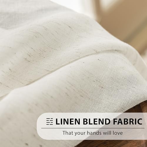 Linen Sheer French Door Curtain Panels 72 Inches Long