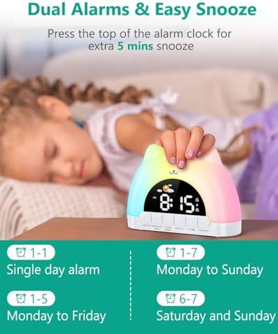 ORIA Kids Alarm Clock with Night Light and Dual Alarms