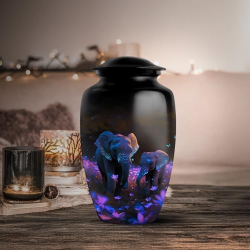 Aluminum Elephant Ashes Urn - 10 Inch Cremation Urn for Adult