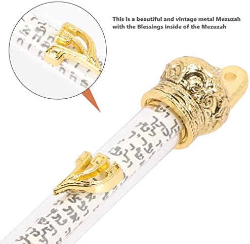HOMSFOU Metal Mezuzah Scroll Door Blessing Ornament