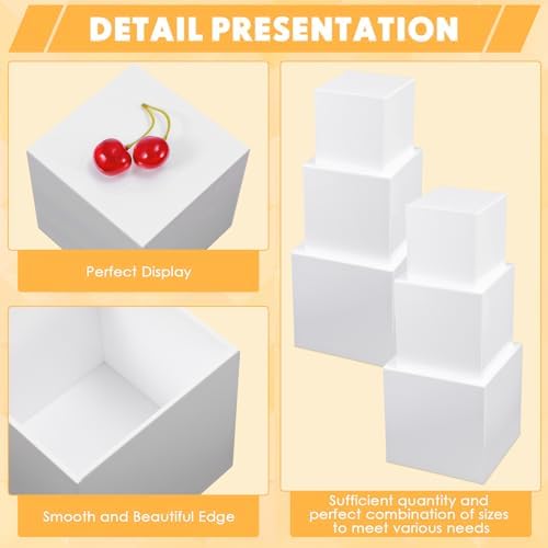 6 Pcs Acrylic Display Riser Cases with Hollow Bottoms