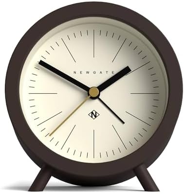 NEWGATE Fred Alarm Clock Modern Barrel Design Chocolate Brown