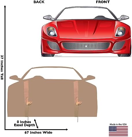 Red Sports Car Stand-in Life Size Cardboard Cutout