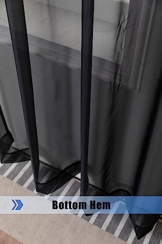 WPM Black Window Scarf Sheer Valance Panel
