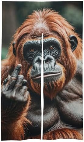 Gorillas Door Curtain Panel 17x57 Inch Split Door Divider