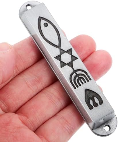 2pcs Pewter Mezuzah with Scroll for Door
