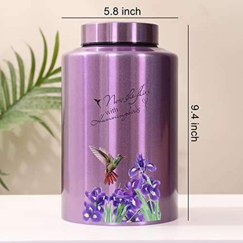 Purple Hummingbird Cremation Urn for Mom 220 lbs Capacity