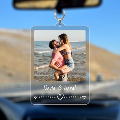 TEQUAN Custom Photo Car Charm - Personalized Rearview Mirror Decor