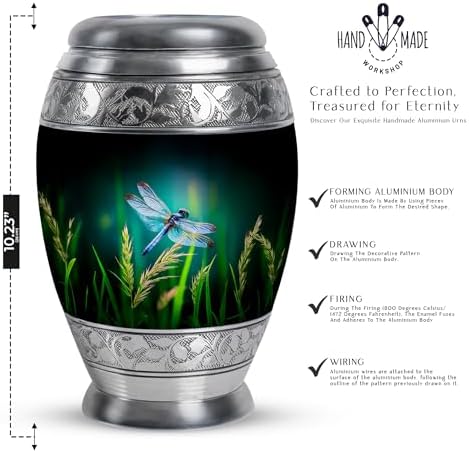 Dragonfly Cremation Urn 10 Inch for Human Ashes