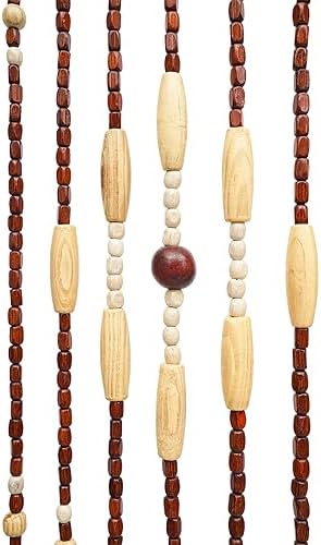 Natural Wooden Door Beaded Curtain with 31 Strands