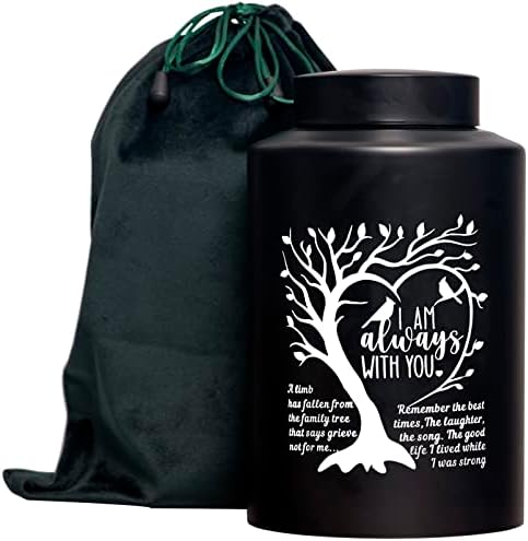 XIIGRA Decorative Urn for Human Ashes Tree Black