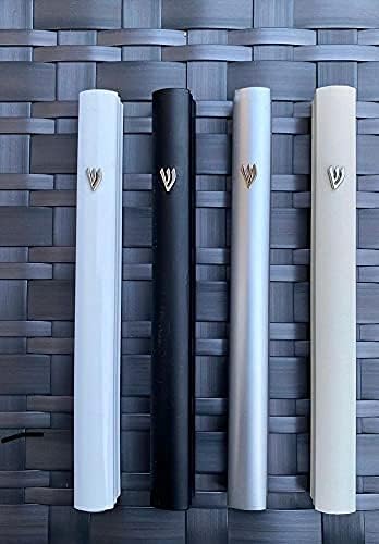 AS Mezuzah Silver Shin Design Aluminum Case
