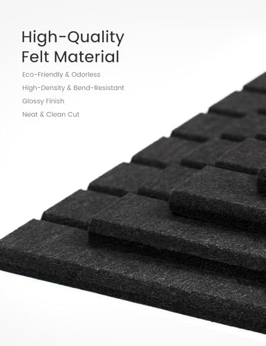 Bumusty Felt Bulletin Board Tiles 36x24 - 6-Pack with Pushpins and Adhesive Tabs