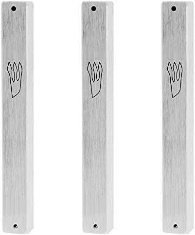 3-Pack Classic Aluminum Mezuzah Case with Nail