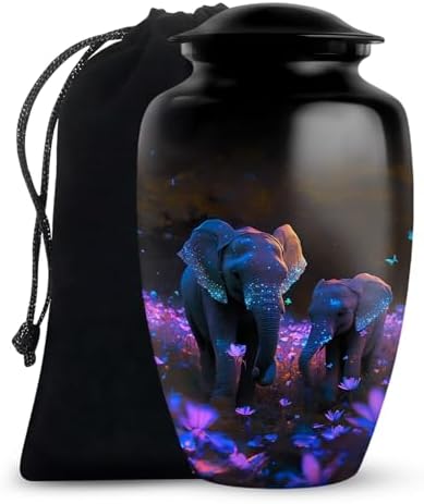 Aluminum Elephant Ashes Urn - 10 Inch Cremation Urn for Adult