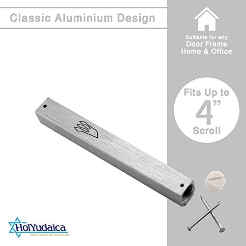 3-Pack Classic Aluminum Mezuzah Case with Nail