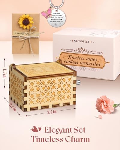 Swooflia Mothers Day Wooden Music Box for Mom