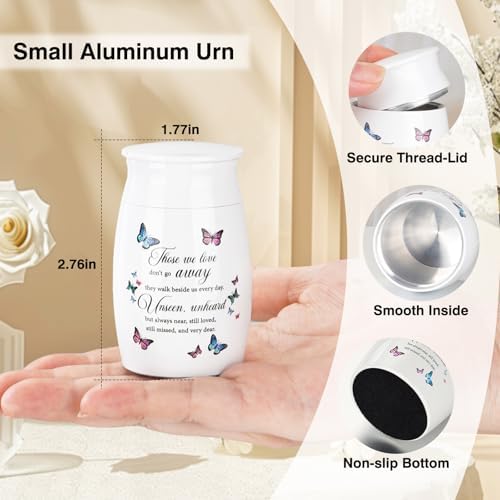 SOITIS Butterfly Urn 27 White Aluminum Cremation Keepsake