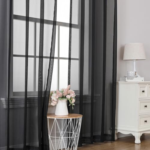 Airwill Sheer Curtains 84 Inches Length 2 Panel Set