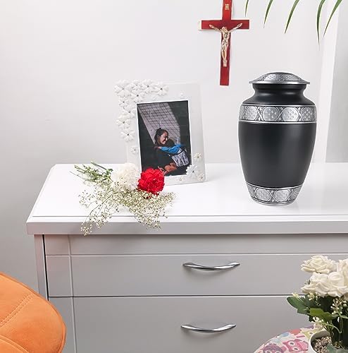 Yatskia Black Large Metal Urn for Adult Ashes