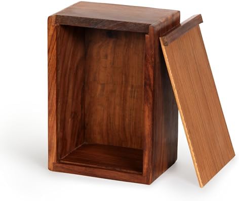 TrendBell Handcrafted Wooden Urn Box for Human and Pet Ashes 7x5 Inch