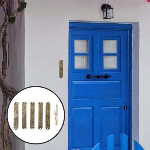 Classic Metal Mezuzah with Scrolls 5pcs