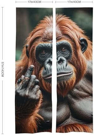 Gorillas Door Curtain Panel 17x57 Inch Split Door Divider