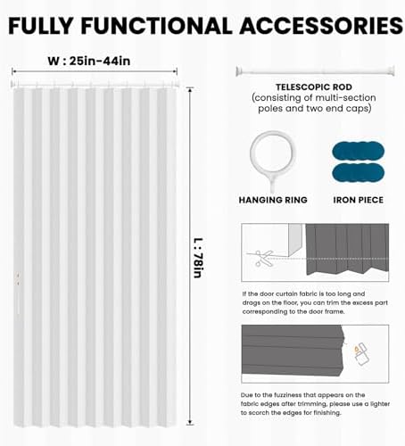 AJAZZ Magnetic Door Curtain Accordion Door Set
