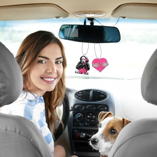 Jeffdad 5 Pcs Pink Ghost Car Hanging Ornaments
