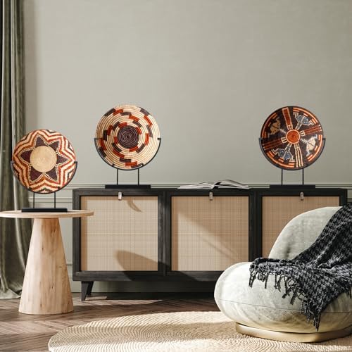 Blulu 4 Pcs 10 Inch Round Metal Easels for Art Displays